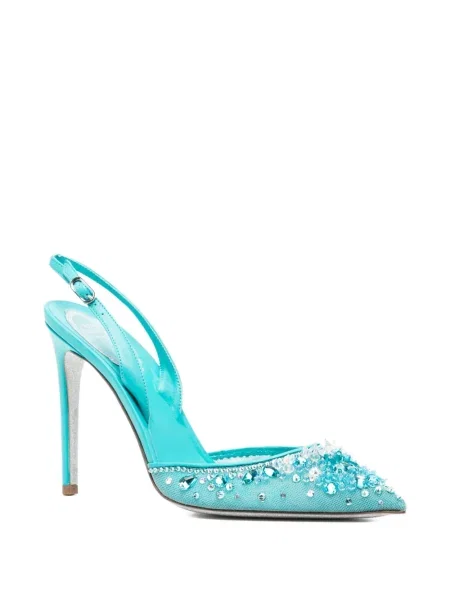 Pantofi cu toc Rene Caovilla slingback albastru