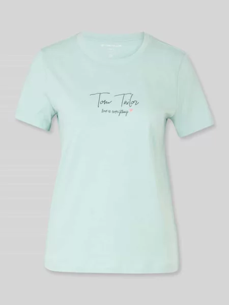 Krój regular fit t-shirt z nadrukiem z logo Tom Tailor