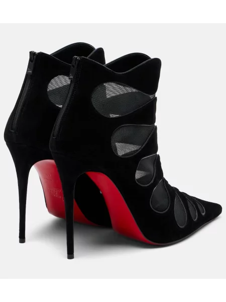 Semišové členkové čižmy Christian Louboutin čierna