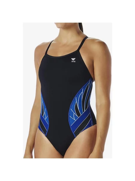 Kostium kąpielowy TYR Phoenix Diamondfit czarno-niebieski 26 czarny