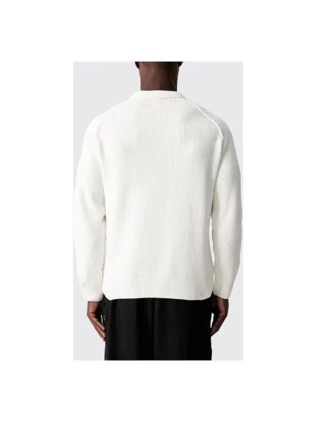 Sweter C.p. Company z okrągłym dekoltem biały