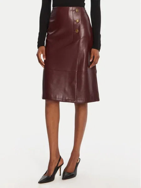 TWINSET Fustă din imitație de piele Vișiniu