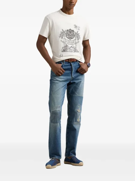 Slip de baie Polo Ralph Lauren cu broderie din piele de căprioară în carouri albastru