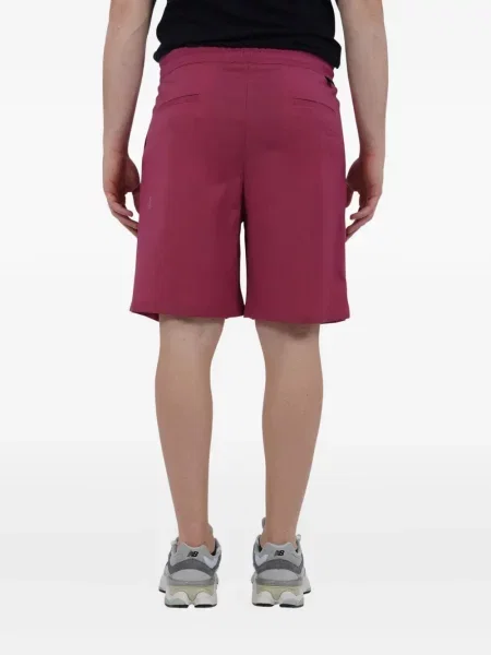 Pantaloni scurți Low Brand cu imprimeu tropical plisate roz