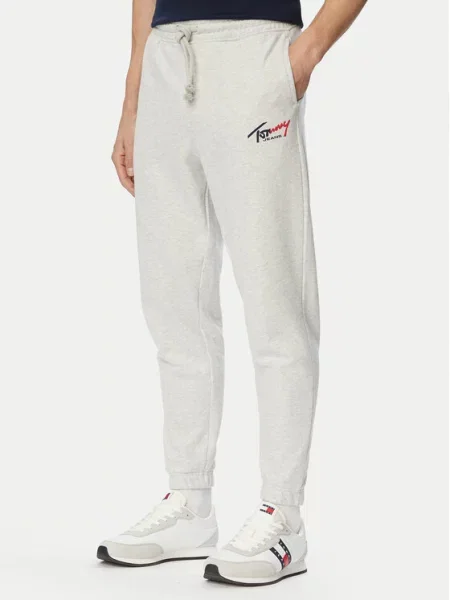 Tommy Jeans Nohavice svetlosivá
