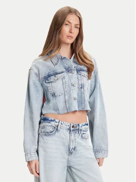 Tommy Jeans Džinsinė striukė mėlyna
