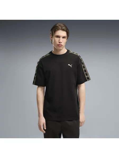 PUMA MÄ™ska koszulka Essentials Elevated Tape o luÅºnym kroju Akcesoria S czarny