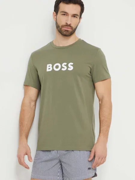 Тениска BOSS с принт зелено
