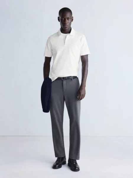 Koszulka polo slim fit Thermolite® złamana biel Mężczyzna S MANGO MAN