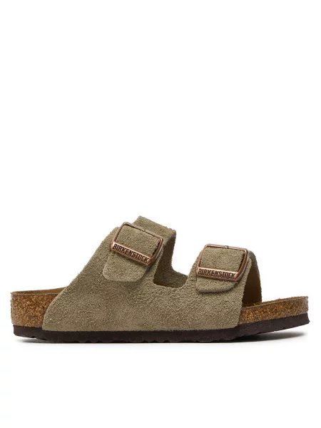 Otroški natikači iz semiša Birkenstock siva