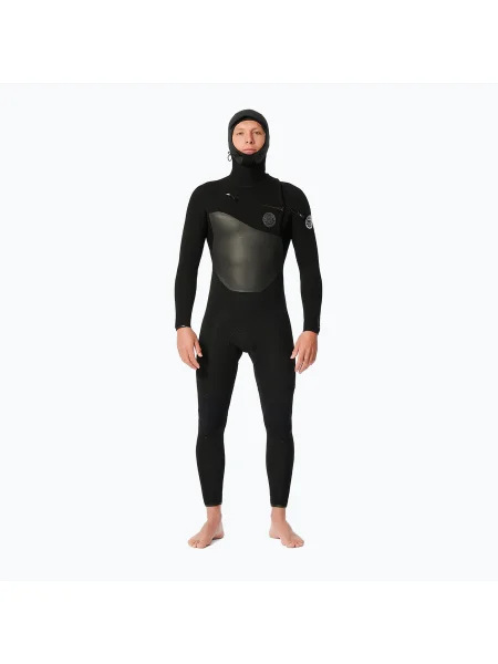 Мъжки неопренов костюм за плуване Rip Curl Flashbomb mm Hooded Chest Zip black черно