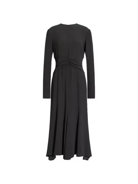 Lung rochie midi Alberta Ferretti cu volane gri