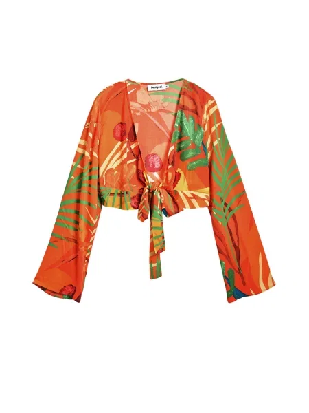 Desigual Bluză / verde iarbă / portocaliu / roz închis galben