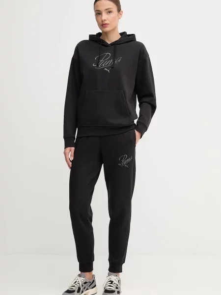 Свитер Puma с капюшоном с аппликацией черный