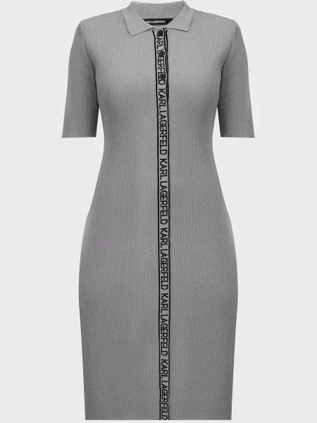 Трикотажна костюмна сукня Karl Lagerfeld сіра