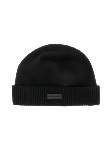 Czapka Emporio Armani z kaszmiru czarna