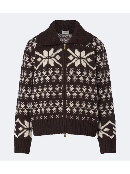 Cardigan Moncler de lână maro