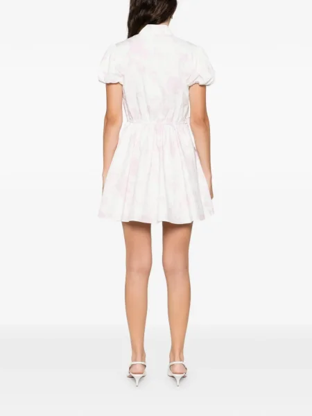 Rochie mini Self-portrait cu model floral cu imagine de costum alb