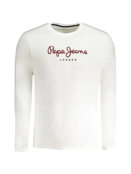 Lung tricou Pepe Jeans cu imagine alb