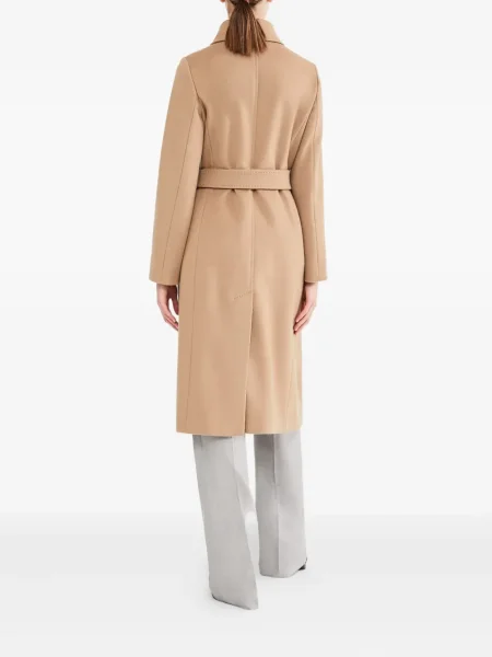 Cu centură palton Max Mara de lână maro