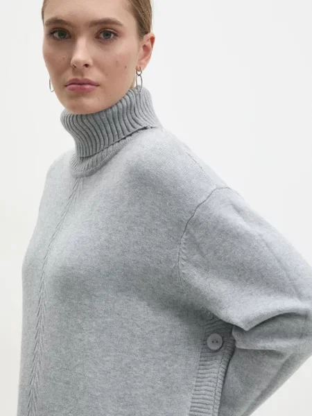 Пуловер Answear Lab дамски с поло сиво
