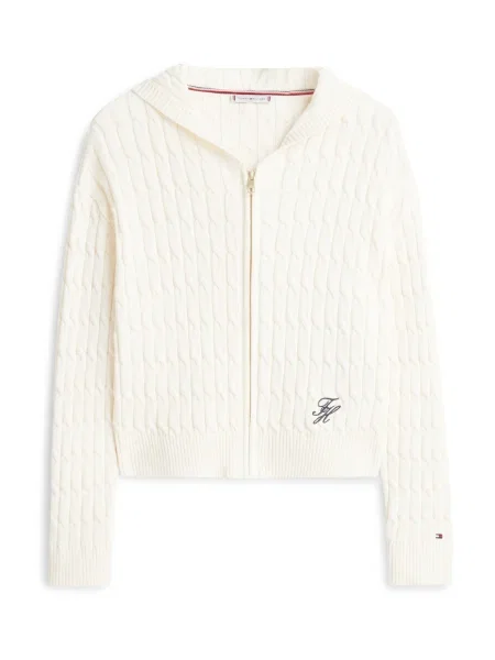 TOMMY HILFIGER Pletena jopa kremna / marine