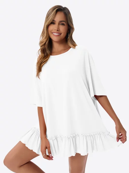 Imily Bela Tricou supradimensional alb