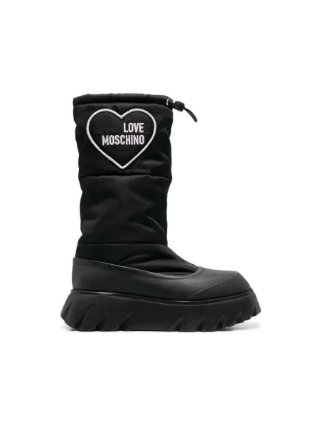 Pantofi Love Moschino cu motiv cu inimi negru