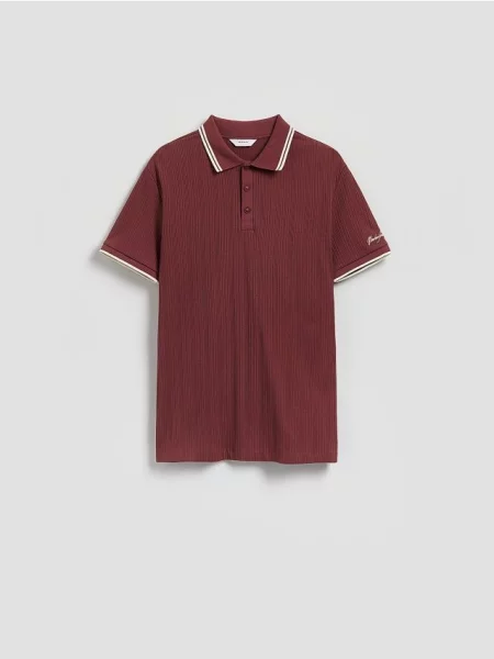 Reserved Cămașă polo slim fit maro
