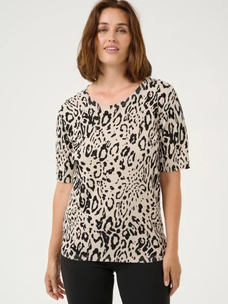 Kaffe Pulover Liz bej negru
