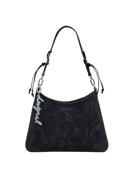 Kvetinová crossbody kabelka Desigual čierna