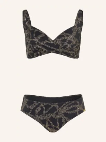 Charmline Bustier Bikiny Interlace Chains S Ovinutým Střihem / zlatá černá