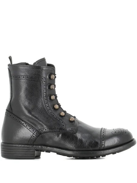 Botine Officine Creative cu șireturi din dantelă negru