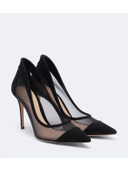 Pantofi cu toc Gianvito Rossi din piele de căprioară negru