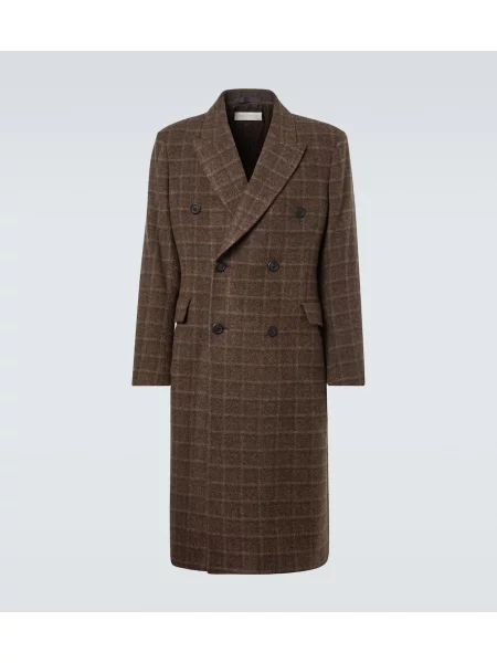 Palton Our Legacy de lână în carouri maro