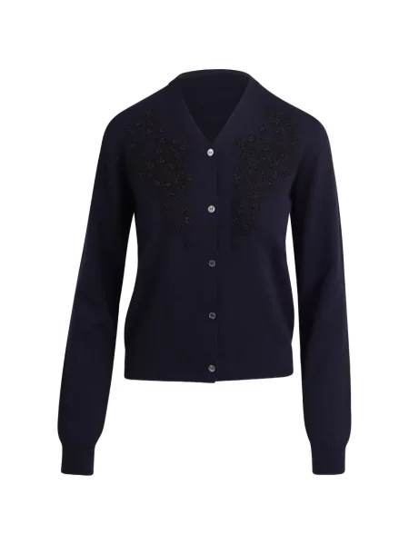 Cardigan N°21 cu decolteu în V albastru