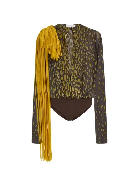 Body Ferragamo cu model floral maro