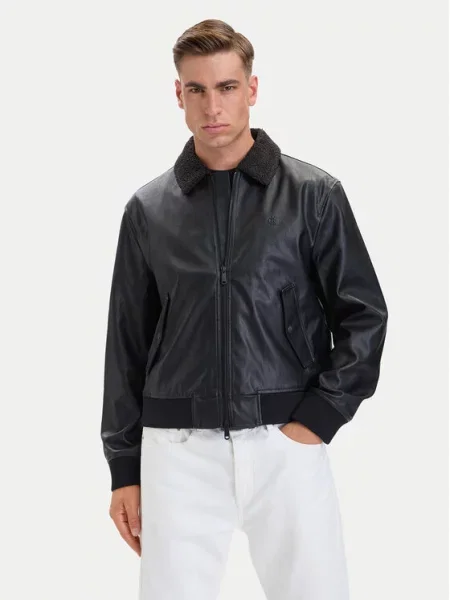 Kožené džínsy Calvin Klein čierna