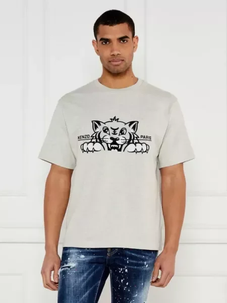 Kenzo Póló HAPPY TIGER | Oversize fit szürke
