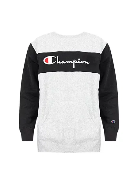 Champion Colour Block Kangaroo Pocket Reverse Weave Sweatshirt Mężczyźni Bluzy i bluzy z kapturem Champion Size: M szary
