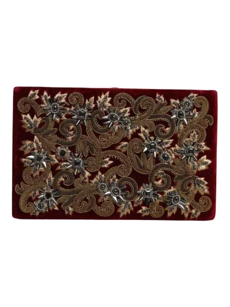 Welurowy portfel Dolce And Gabbana czerwony