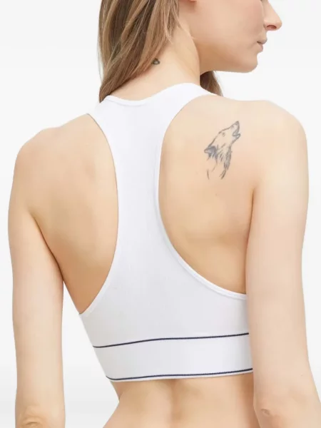 Pletene prugaste kratke hlače Polo Ralph Lauren veze bijela