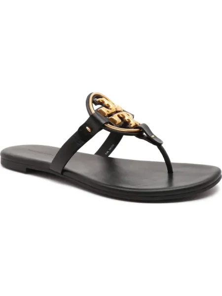 Bőr papucs Tory Burch fekete