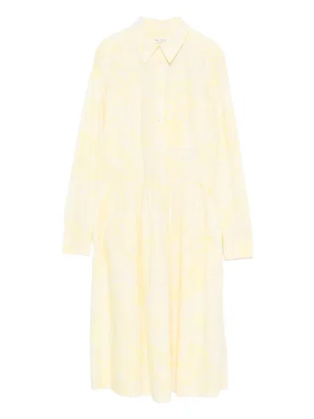 Rochie tip cămașă Marc O'polo cu model floral până la genunchi de costum galben