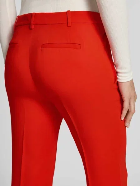 Spodnie z mieszanki i elastanu w kant Lauren Ralph Lauren czerwone