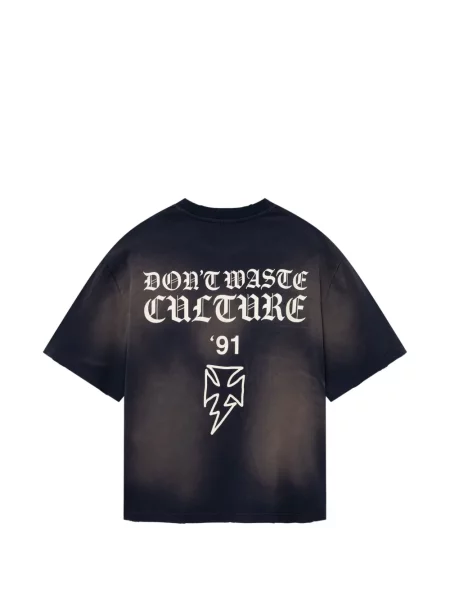 Tricou Don't Waste Culture cu imagine albastru
