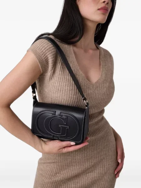 Чанта Guess с автограф черно