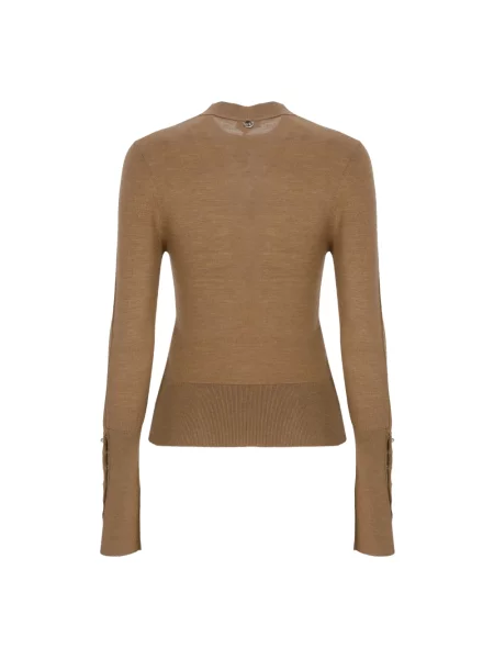 Sweter Rabanne wełniany brązowy