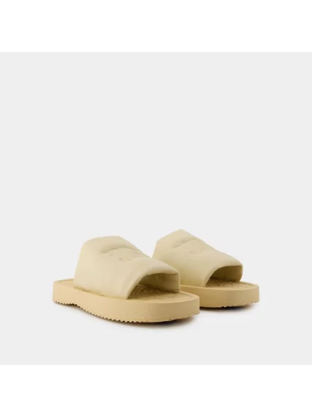 Klapki Burberry skórzane beżowe