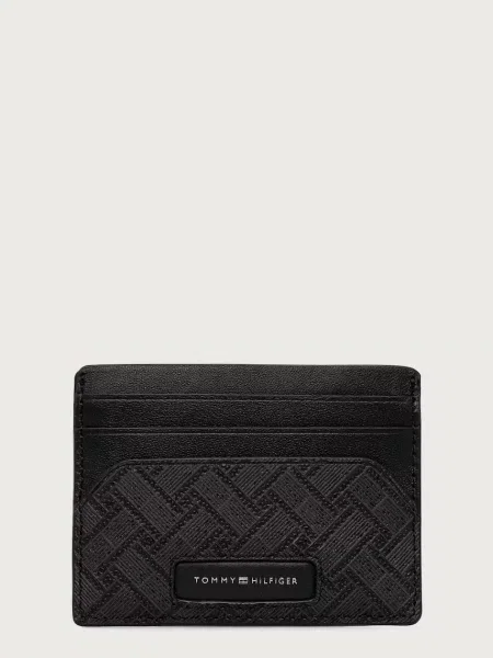 Tommy Hilfiger комплект портфейл и калъф за карти мъжки от кожа черно